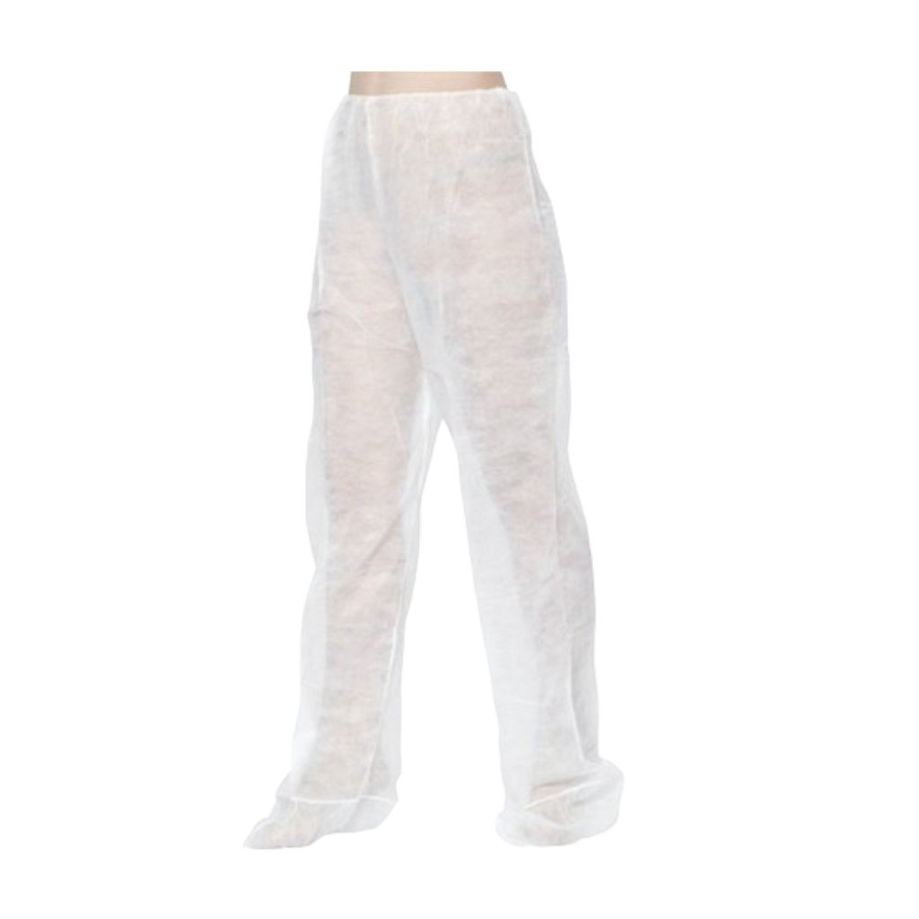 Pack 25 XL White Pressotherapy Pants Non-Woven Polypropylene