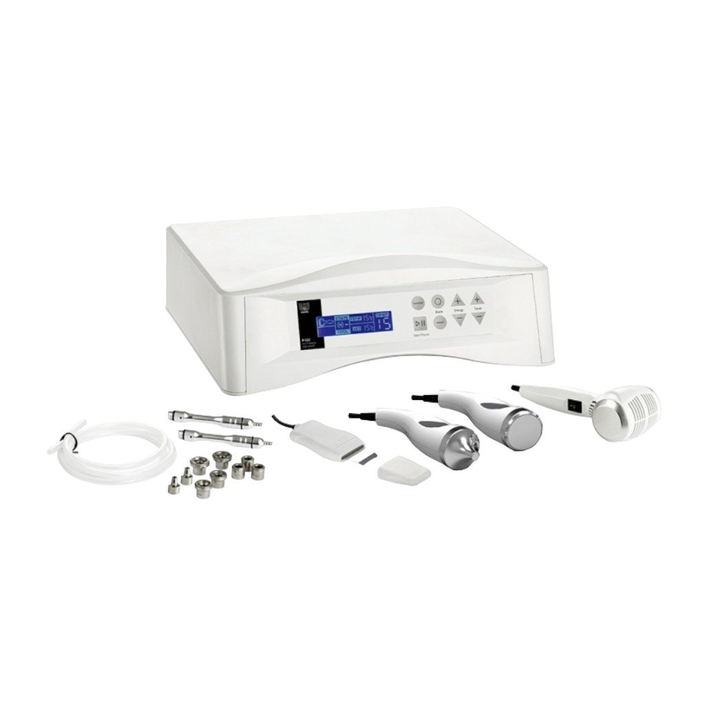 Weelko 4-in-1 Professionelles Mikrodermabrasionsgerät Ultraschall Kalt-Heiß Hammer Peeling