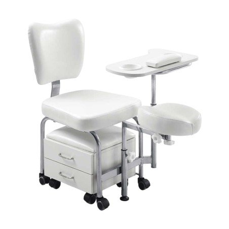 Fauteuil de pédicure Tendy avec rangement et repose-pieds réglable - Weelko