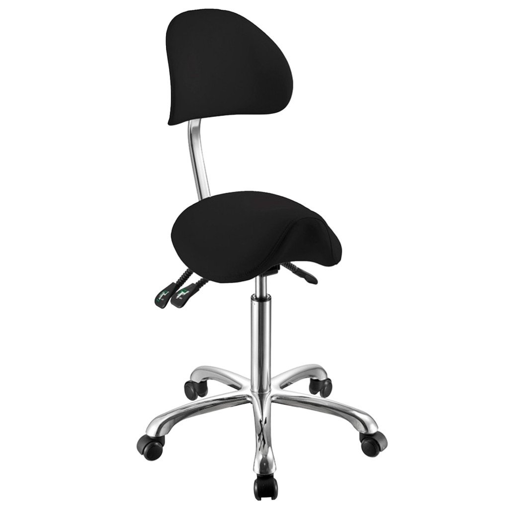 Weelko Attrazione Black rolling stool with adjustable height