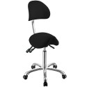 Taburete ergonómico Weelko Attrazione Black con respaldo y ruedas -Weelko -Taburetes Estética