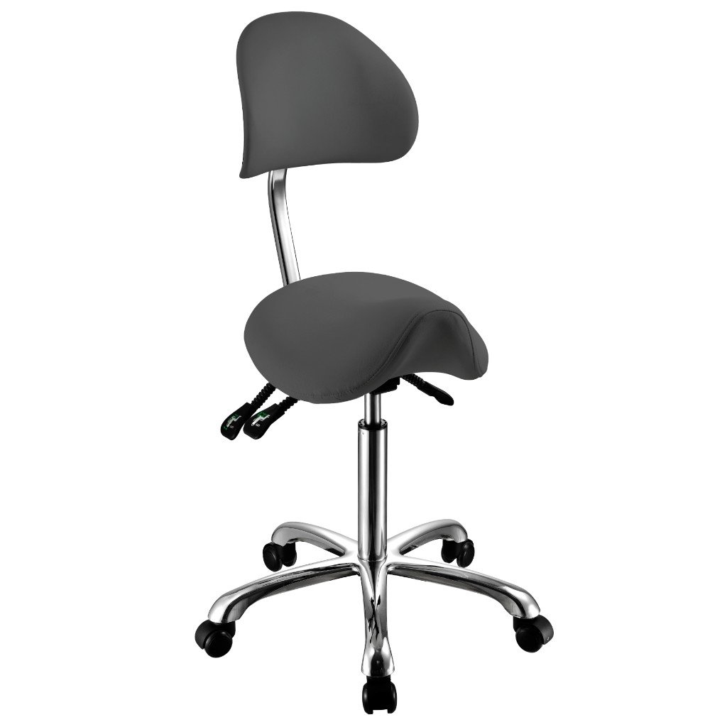 Attrazione rolling stool with saddle seat - Weelko