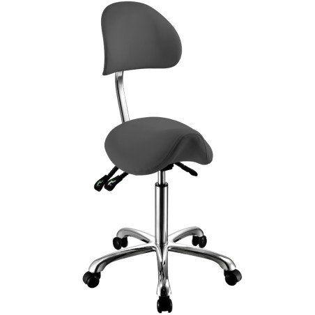 Attrazione Sgabello con rotelle ergonomico PU grigio Weelko