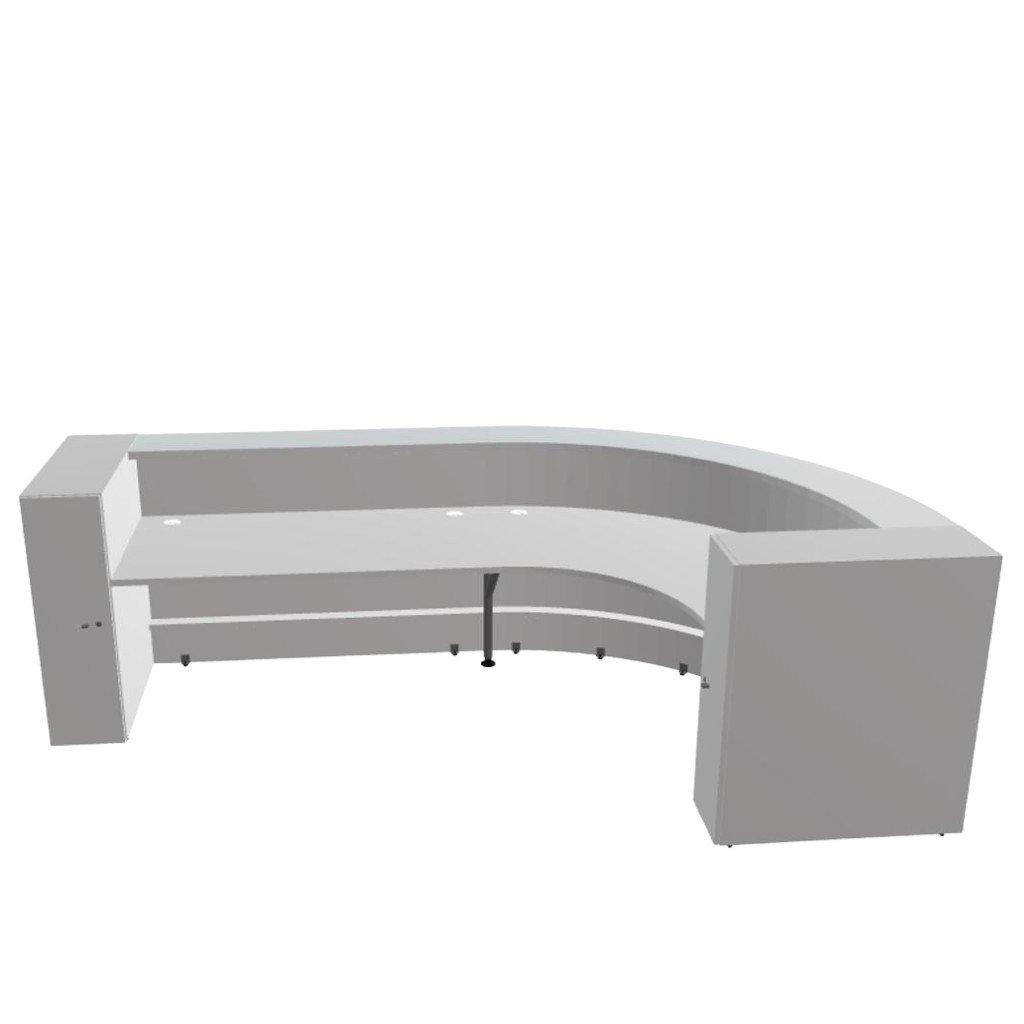 Mostrador de Recepción LAV con Curvatura Final
