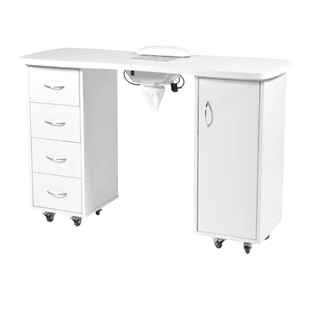 Mesa de Manicura Istral i-Medstetic con 4 cajones y armario blanco
