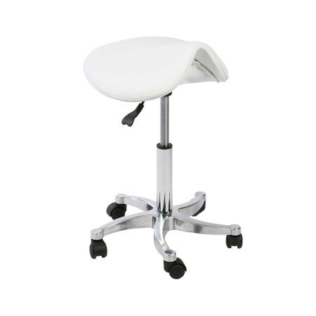 Sgabello Circe ergonomico regolabile con base cromata e rotelle - i-Medstetic