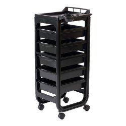 Chariot de coiffure Hope noir 5 tiroirs amovibles Weelko