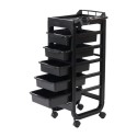 Carrinho de Cabeleireiro Weelko Hope Cart Black com 5 Gavetas Removíveis -Weelko -Carrinhos de barbeiro