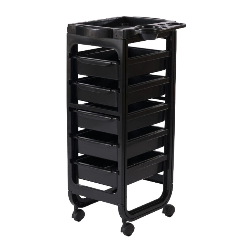 Amy Cart Weelko - Carrello per parrucchieri compatto moderno con 5 cassetti estraibili