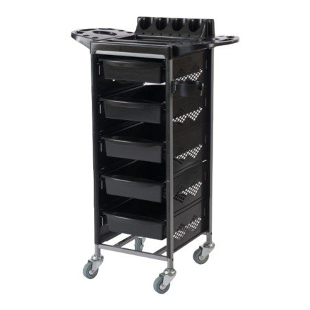 Carrello Biondo per parrucchieri con 5 cassetti e struttura metallica - Weelko