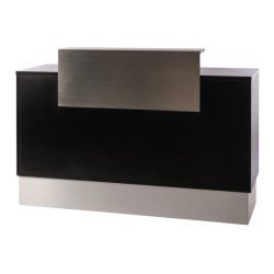 Bureau d'accueil élégant Weelko en bois laminé noir 150x57x106