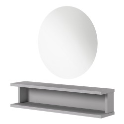 Luna Vanity by I-medStetic Premium: Sleek design with round mirror, 120x26.5x26 cm