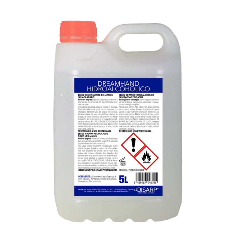Gel Hydroalcoolique Désinfectant pour les Mains 5L - -Stérilisateurs et désinfectants