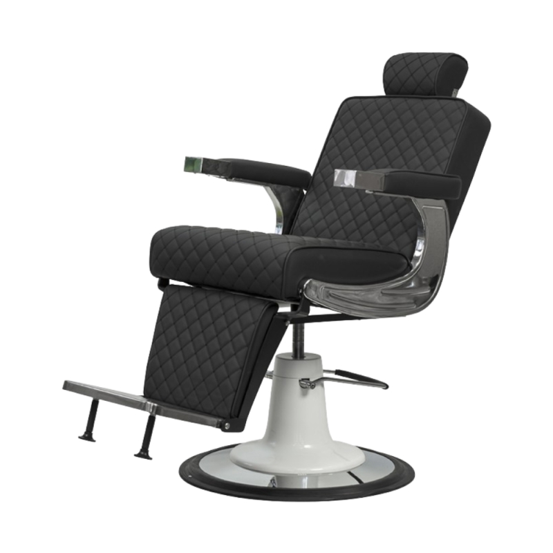 Sillón de barbero Jack Retro NeoBeauty con el respaldo reclinado