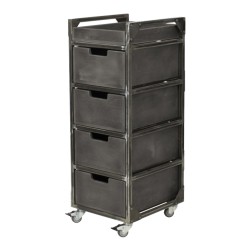 Carrito barbería Brixton gris NeoBeauty con 4 cajones y ruedas giratorias -NeoBeauty -Carritos barbero