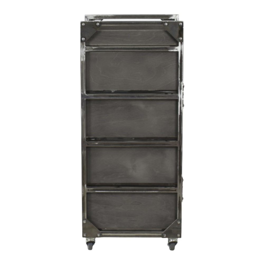 NeoBeauty Brixton Barber Cart: 4 Drawers, Swivel Wheels, Gray -NeoBeauty -Carber carts