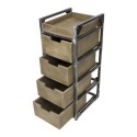 NeoBeauty Brixton Brown Barber Cart: 4 Drawers, Swivel Wheels -NeoBeauty -Carber carts