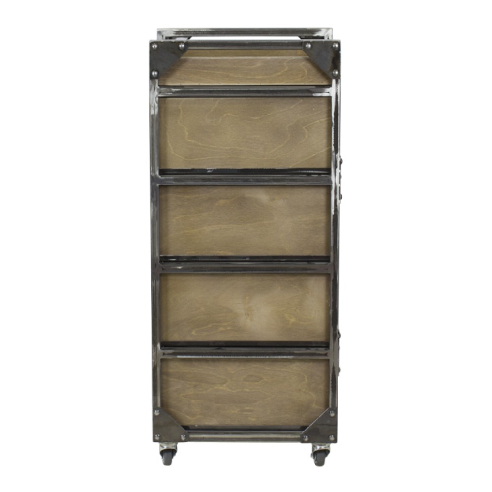 NeoBeauty Brixton Brown Barber Cart: 4 Drawers, Swivel Wheels -NeoBeauty -Carber carts