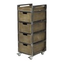 NeoBeauty Brixton Brown Barber Cart: 4 Drawers, Swivel Wheels -NeoBeauty -Carber carts