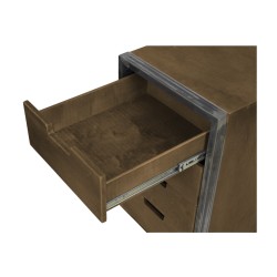Trolley City Marrone NeoBeauty - carrello compatto con struttura metallica effetto usurato, cassetti multistrato e ruote con fre