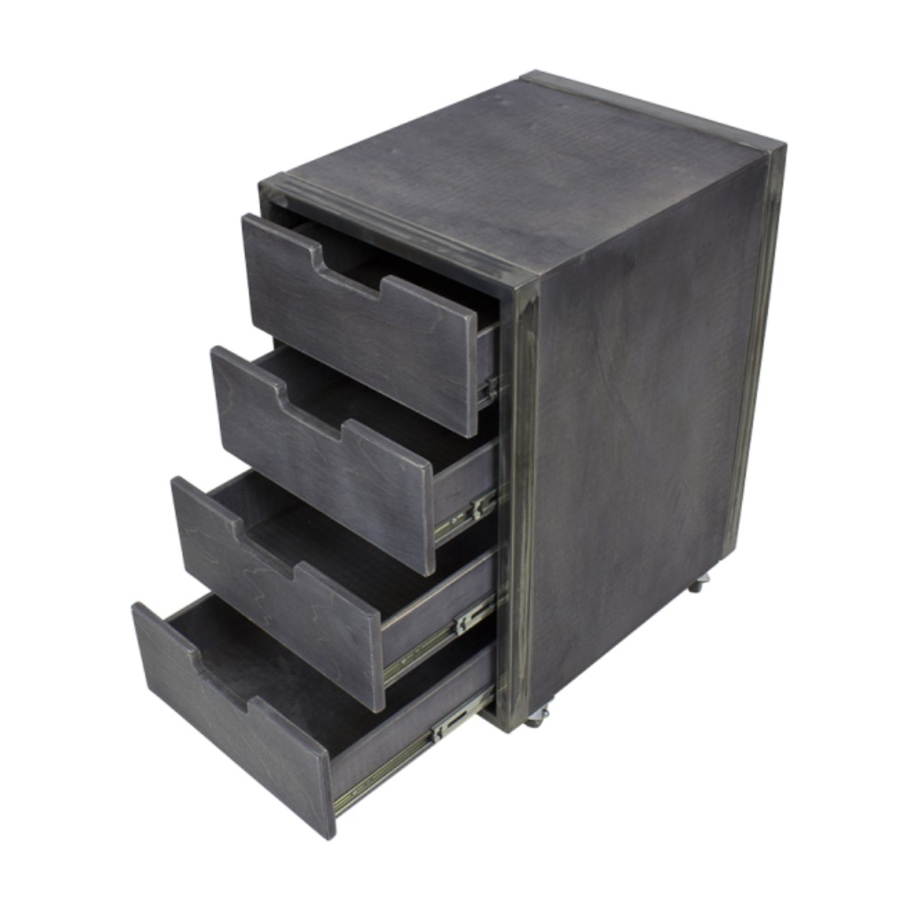 Trolley City Grigio effetto invecchiato compatto con ruote e freno - NeoBeauty