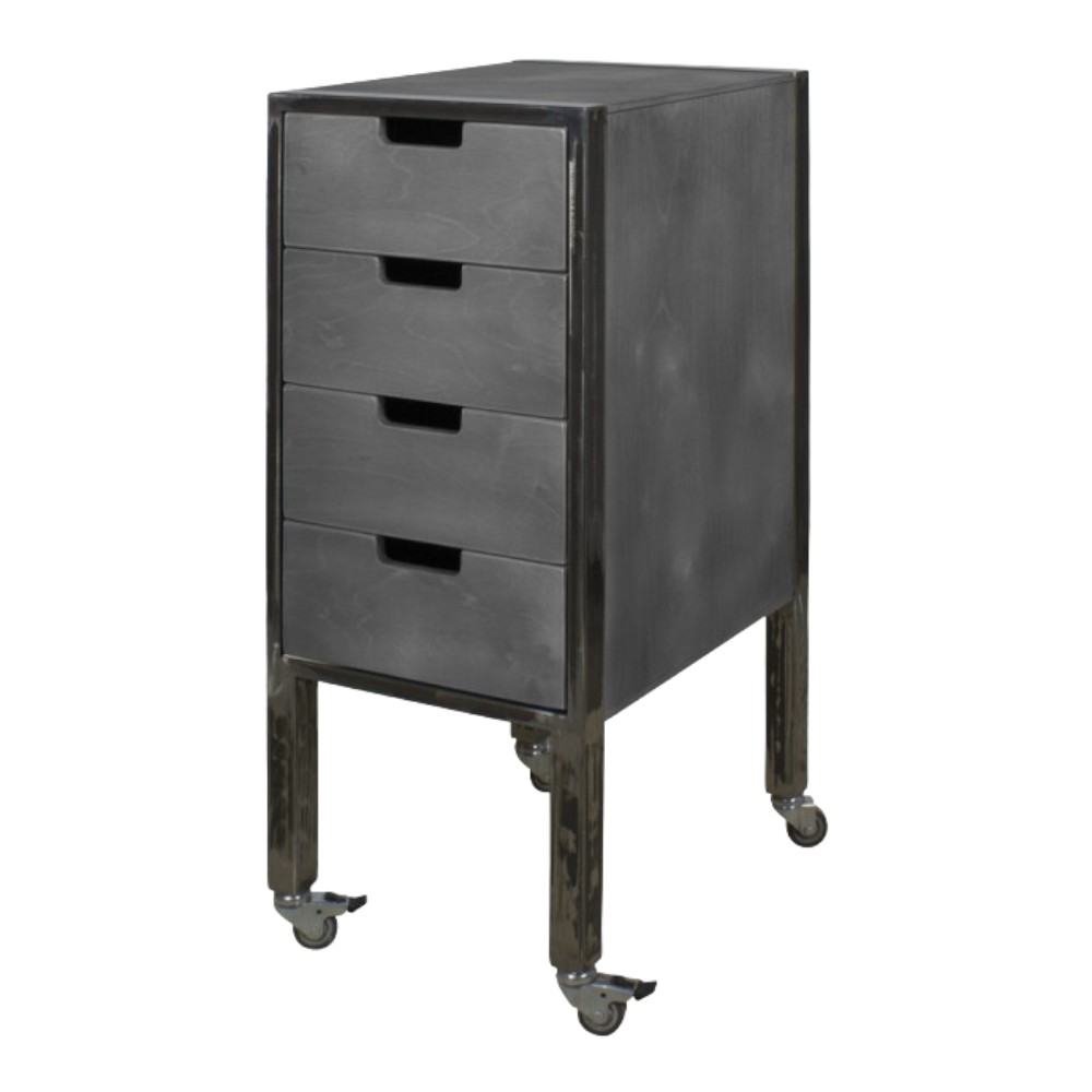 NeoBeauty City Plus Barber Cart: Durable, vintage metal, spacious drawers, swivel wheels. -NeoBeauty -Carber carts