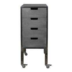 NeoBeauty City Plus Barber Cart – Vintage Lacquered Metal, Spacious Drawers and Swivel Wheels