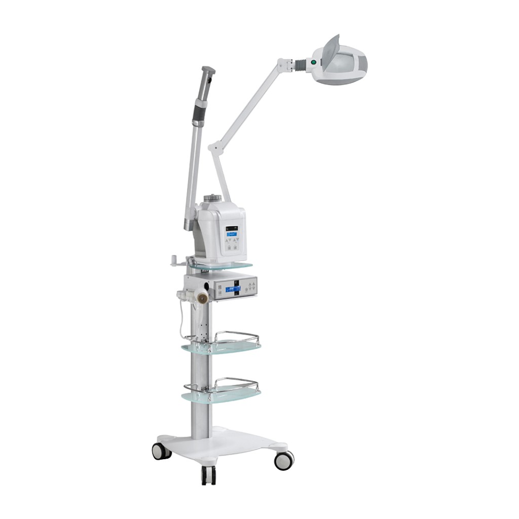 Vaporizzatore viso ozono digitale con spazzole rotanti su carrello Weelko