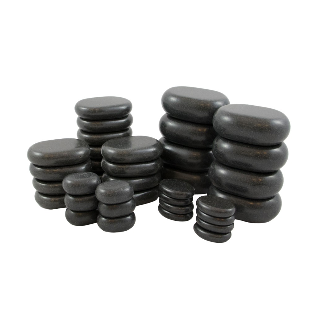 Set de 36 Piedras de Basalto para Masaje Weelko - Terapia de Relajación
