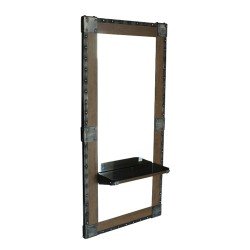 Miroir de coiffeur avec étagère centrale en bois i-Medstetic