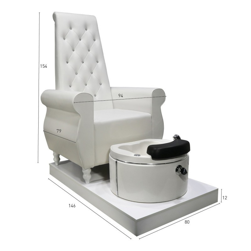 Poltrona per Pedicure Queen I-medStetic Premium con Bacinella -I-medStetic Premium -Sedie per pedicure e vasche da bagno
