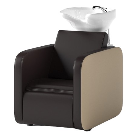 Brisa shampoo unit with ceramic shampoo bowl and customizable upholstery — Decovera