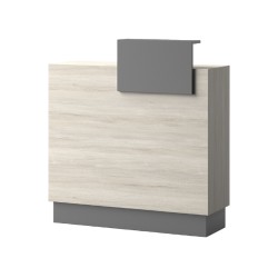Recepción Zoe: Mostrador Personalizable de Doble Altura para Salones - -Recepciones peluquería