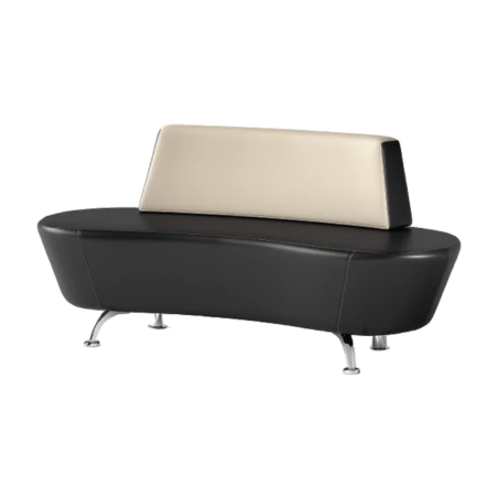 Sillón de espera Sendy tapizado en polipiel ovalado - Decovera