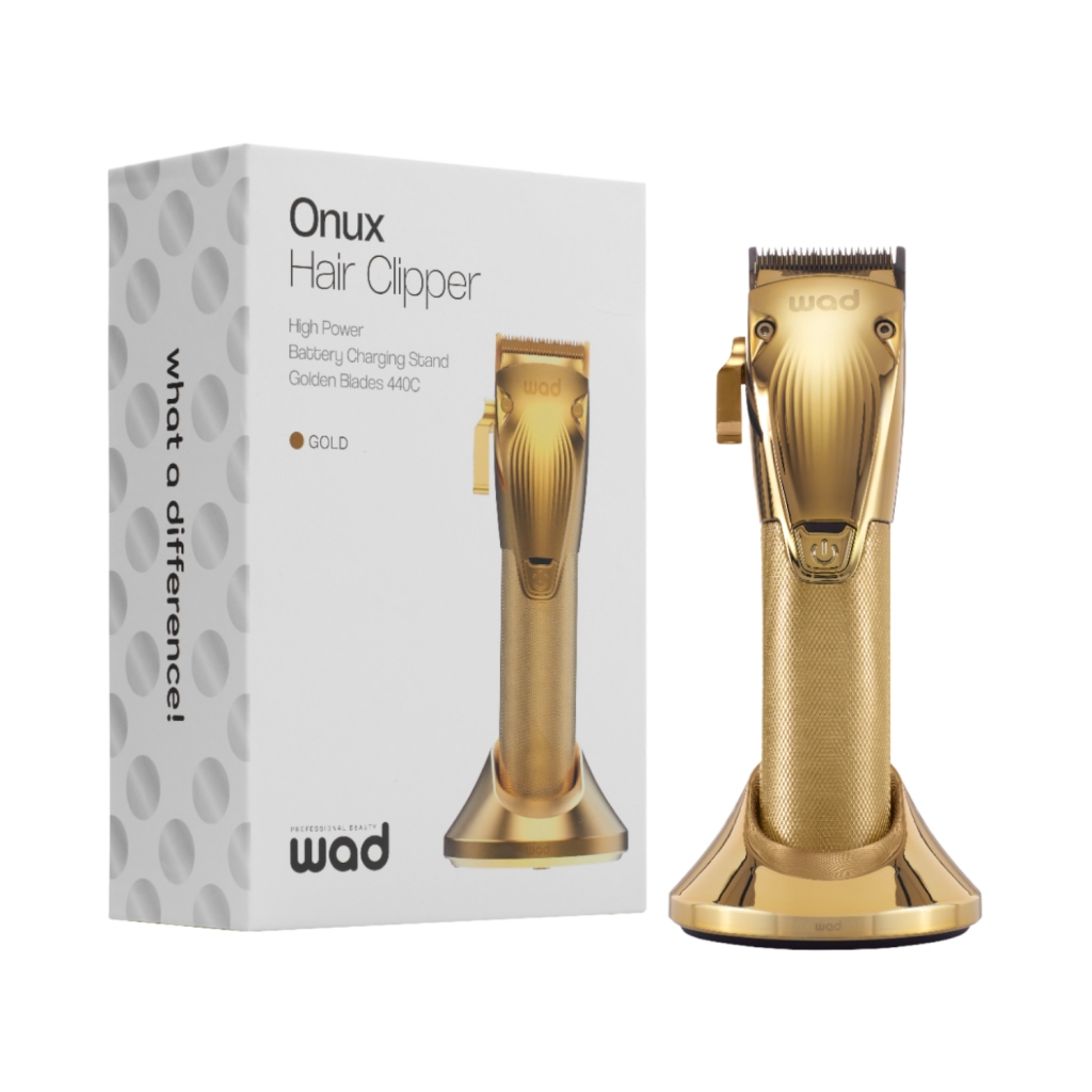 Onux Hair Clipper Gold Professional Cordless, 440C Blades - Wad