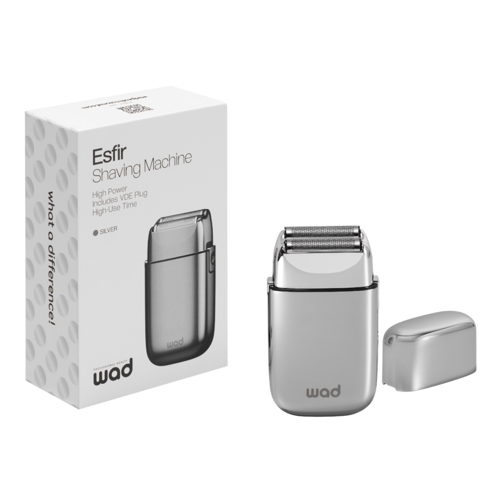 Wad Esfir Silver rasoir électrique professionnel pour barbier à lame en acier inoxydable