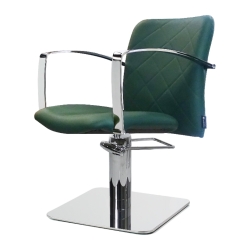 Mr. Paul Optima Salon Chair: Chrome Armrests, Diamond Quilted, PVC Cover
