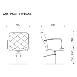 Mr. Paul Optima Salon Chair: Chrome Armrests, Diamond Quilted, PVC Cover