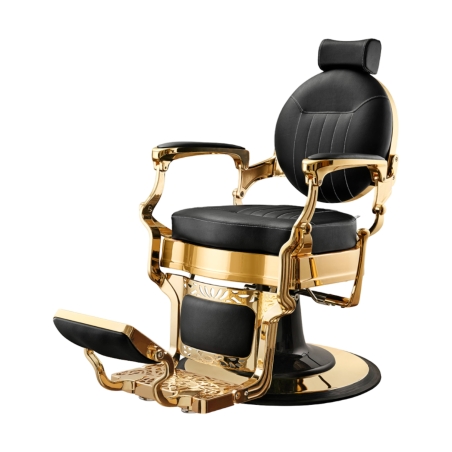 Sillón de Barbero Caesar Gold Negro Vintage - Weelko