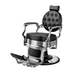 Black and Silver Buzz Vintage Barber Chair by Weelko -Weelko -Barber chairs