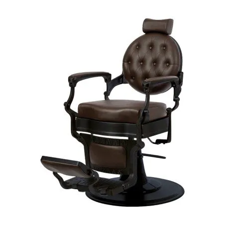 Sillón de Barbero Buzz Black Marrón Vintage