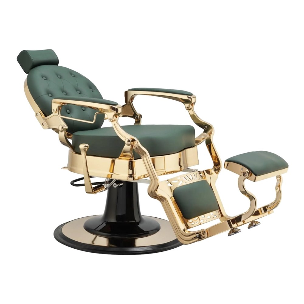 Buzz Gold Green Vintage Barber Chair by Weelko -Weelko -Barber chairs