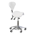Taburete ergonómico Bernice con asiento de montar y respaldo triangular -Weelko -Taburetes Estética