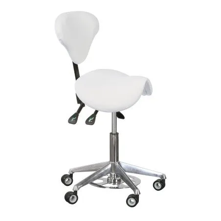 Taburete ergonómico Bernice con asiento de montar y respaldo triangular