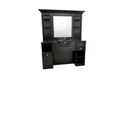 Barber Dresser and Workstation Bansa Vintage Industrial with Integrated Shampoo Unit - Weelko