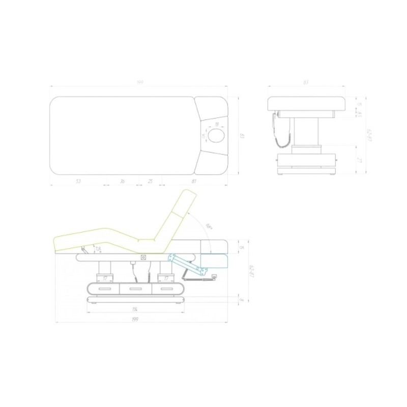 Camilla Spa Luminy con 4 motores y LED -I-medStetic Premium -Camillas y sillones