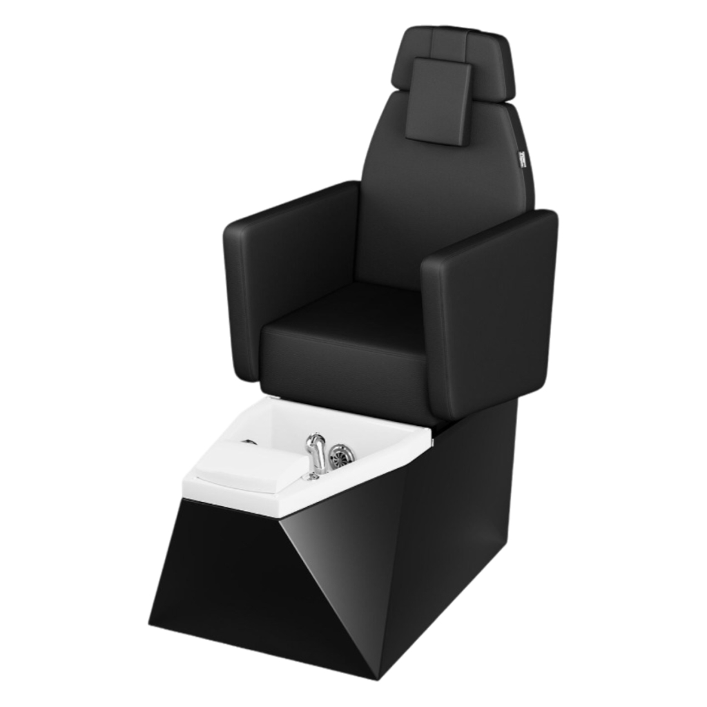 NeoBeauty Poltrona per pedicure elettrica 2 motori con vasca LED Total Black