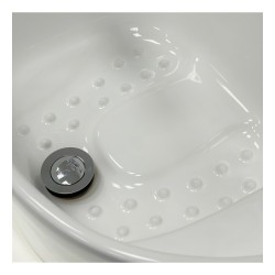 NeoBeauty Isla Kosmetikmöbel (Keramik, oval) mit Einhebelmischer und Click-Clack-Abfluss