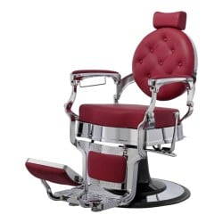 Sillón de barbero Buzz Silver Burdeos Weelko - Vintage y moderno -Weelko -Sillones barbero