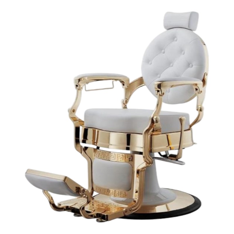Sillón de Barbero Buzz White Gold Vintage - Weelko -Weelko -Sillones barbero